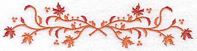 Embroidery Design: Double twigs and leaves 6.96w X 1.67h