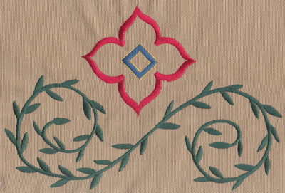 Embroidery Design: Decorative Flower with Vines 28.81" x 5.81"
