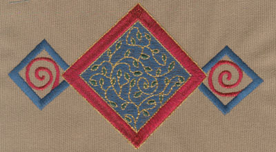 Embroidery Design: Diamond Trio 16.51" x 3.65"