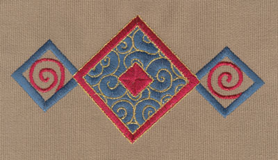 Embroidery Design: Diamond Trio 25.95" x 3.00"