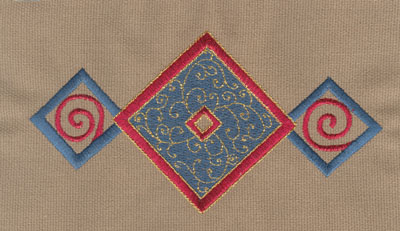 Embroidery Design: Diamond Trio 36.20" x 3.17"