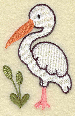 Embroidery Design: Egret and bull rushes 2.52w X 3.82h