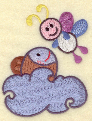 Embroidery Design: Fish in water and bee 3.09w X 3.89h