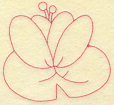 Embroidery Design: Water lily redwork 3.88w X 3.60h