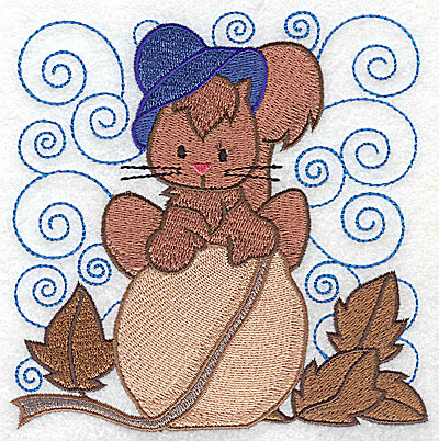 Embroidery Design: Squirrel on nut large 4.96w X 4.95h