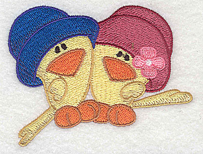 Embroidery Design: Two chicks 3.51w X 2.69h