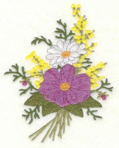 Embroidery Design: Floral Bouquet two flower large3.93w X 5.00h