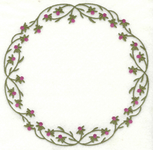 Embroidery Design: Vine circle with buds6.90w X 6.90h