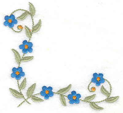 Embroidery Design: Floral corner mini flowers 3.86w X 3.59h