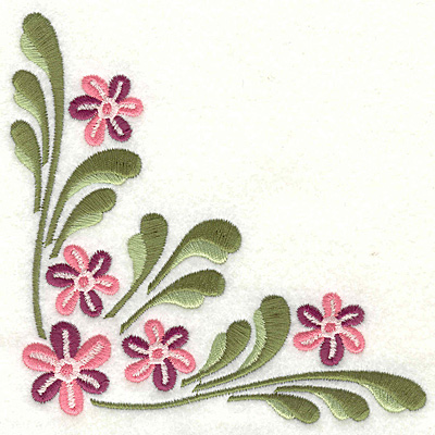 Embroidery Design: Floral corner B large 4.96w X 4.96h
