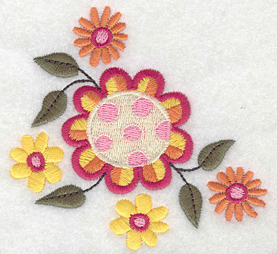 Embroidery Design: Floral corner C 3.89w X 3.67h