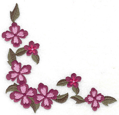 Embroidery Design: Floral corner D large 4.95w X 4.83h
