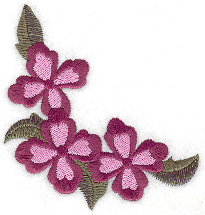 Embroidery Design: Floral corner D 3.75w X 3.89h