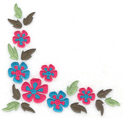 Embroidery Design: Floral corner F large  4.98w X 4.69h