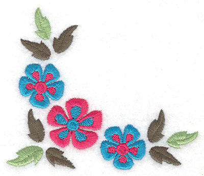 Embroidery Design: Floral corner F 3.88w X 3.30h