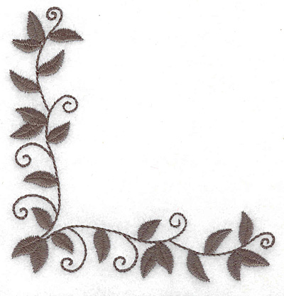 Embroidery Design: Leaf and vine corner I 3.86w X 3.86h