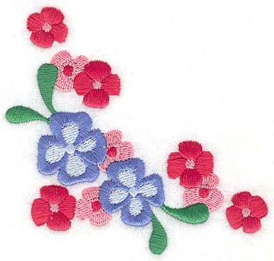Embroidery Design: Floral corner K 3.89w X 3.66h