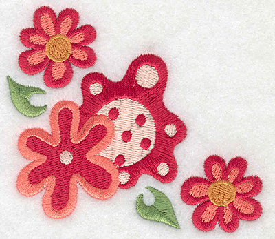 Embroidery Design: Floral corner M 3.89w X 3.23h