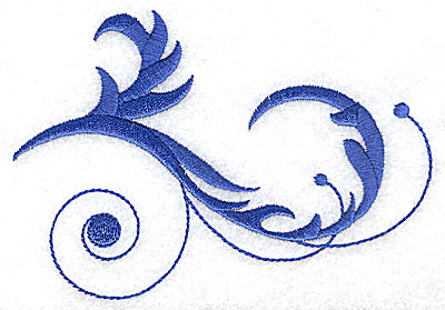 Embroidery Design: Fancy Baroque swirl design large 4.93w X 3.42h