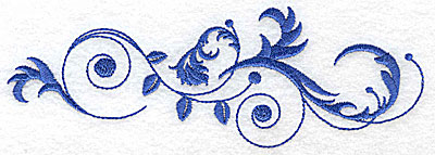 Embroidery Design: Fancy Baroque horizontal swirl design 6.96w X 2.37h