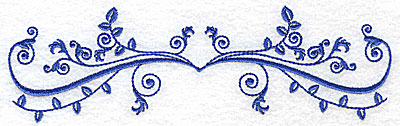 Embroidery Design: Fancy Baroque horizontal leaf design 6.97w X 2.10h