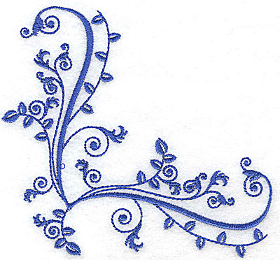 Embroidery Design: Fancy Baroque corner leaf design 4.67w X 4.39h