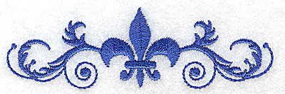 Embroidery Design: Fancy Baroque fleur-dy-lys in center small 3.88w X 1.20h