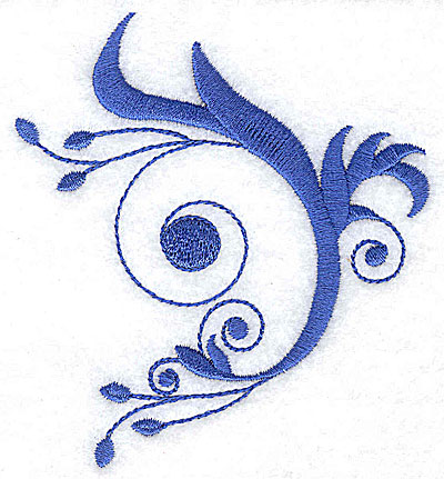 Embroidery Design: Fancy Baroque swirl design large 3.49w X 3.85h