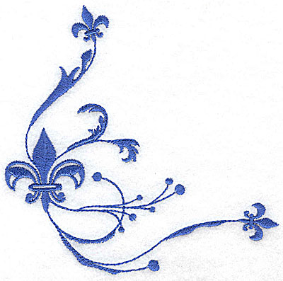 Embroidery Design: Fancy Baroque fleur-de-lys trio large 5.06w X 4.98h