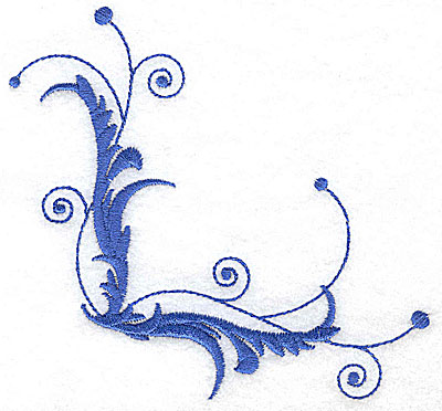 Embroidery Design: Fancy Baroque leaf swirl large 4.98w X 4.65h