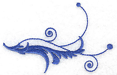 Embroidery Design: Fancy Baroque leaf swirl 3.50w X 2.26h