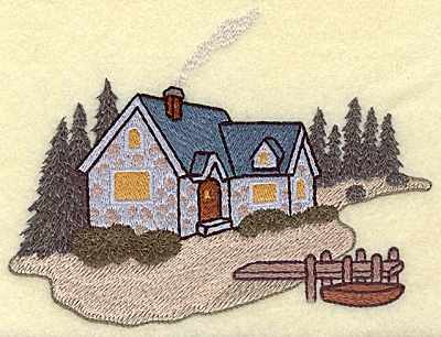Embroidery Design: Cozy cottage large 5.93w X 4.50h