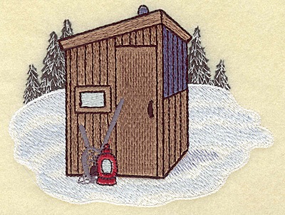 Embroidery Design: Ice fishing hut large 4.97w X 3.84h