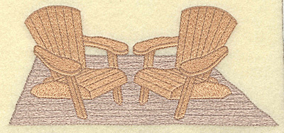 Embroidery Design: Adirondack chairs large 6.98w X 3.10h