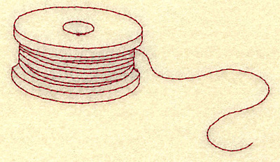 Embroidery Design: Fishing spool redwork 3.87w X 2.08h