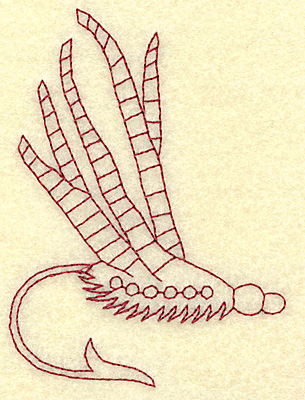 Embroidery Design: Fishing lure B redwork 2.80w X 3.87h