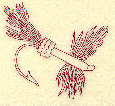 Embroidery Design: Fishing lure C redwork 3.89w X 3.61h
