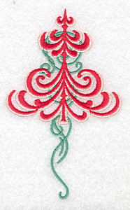 Embroidery Design: Christmas tree embellished large 3.01w X 4.96h