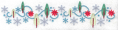 Embroidery Design: Snowflakes and trees large 7.69w X 1.82h