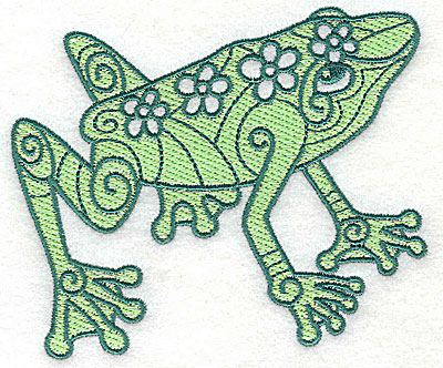 Embroidery Design: Frog 2 with solid fill 4.56w X 3.88h