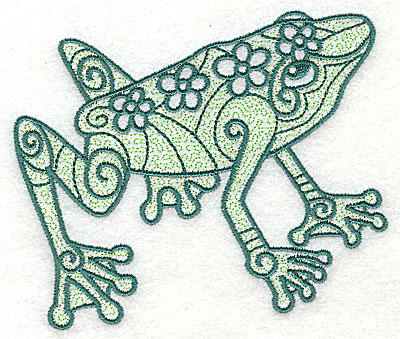 Embroidery Design: Frog 2 with motif fill 4.56w X 3.88h