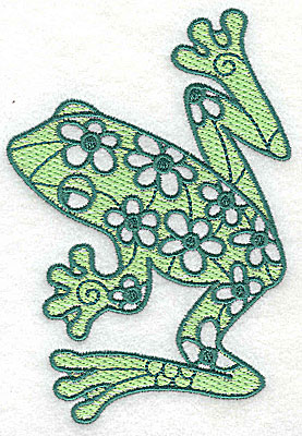 Embroidery Design: Frog 3 with solid fill 3.31w X 4.88h