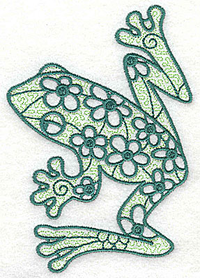 Embroidery Design: Frog 3 with motif fill 3.31w X 4.88h