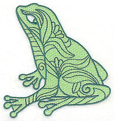 Embroidery Design: Frog 5 with solid fill 4.25w X 4.56h