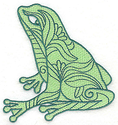 Embroidery Design: Frog 5 with motif fill 4.25w X 4.56h
