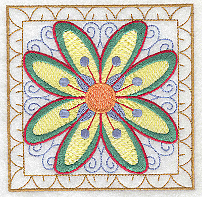 Embroidery Design: Flower 5 large 4.94w X 4.94h