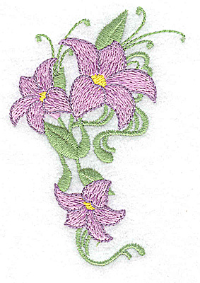 Embroidery Design: Lily trio 2.55w X 3.79h