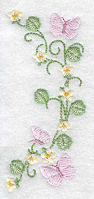 Embroidery Design: Butterflies and blossoms 1.78w X 3.88h