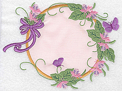 Embroidery Design: Ribbons butterflies and flowers applique 6.30w X 4.96h