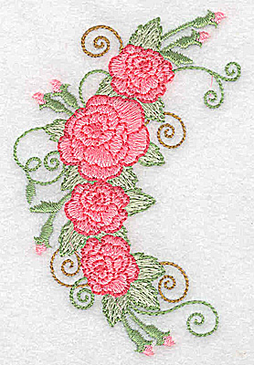 Embroidery Design: Roses and buds 2.58w X 3.87h